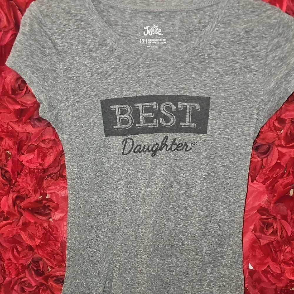 Justice Gray 'Best Daughter' Short Sleeve Tee Size 12